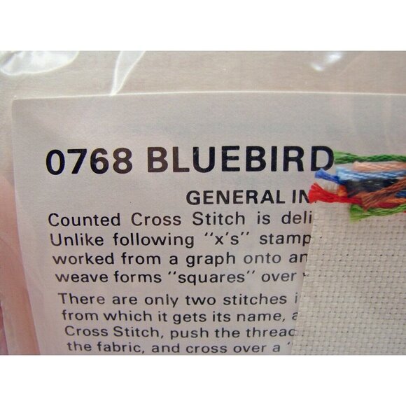 The Creative Circle Cross Stitch Kit #768 Blue Bird Russel Bushee Frame Included - Picture 10 of 10